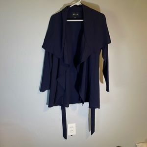 Casual Blazerish Style Navy Blue Jacket